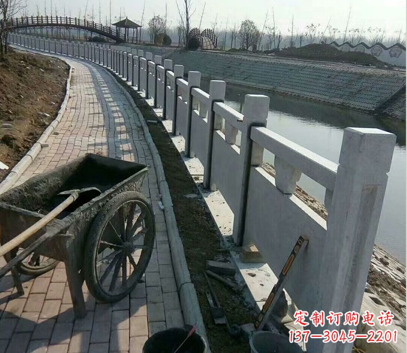 达州护城河大理石栏杆石雕