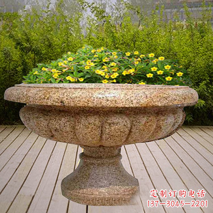 达州花岗岩欧式园林花盆雕塑