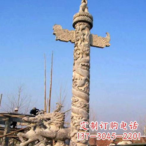 达州象征古老华夏文化的华表柱子雕塑