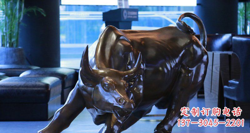 达州华尔街牛招财铜雕——精美装点空间,招财进宝