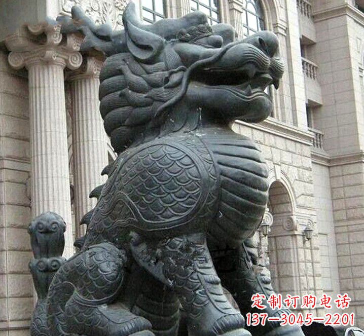 达州富有神韵的煞铜麒麟雕塑