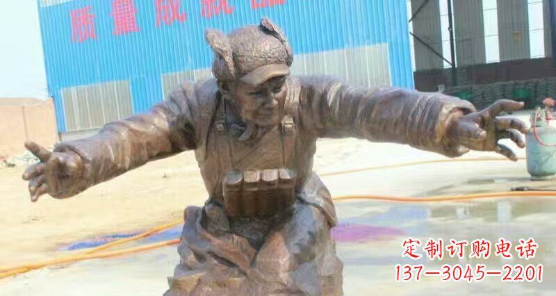 达州黄继光校园英雄人物铜雕