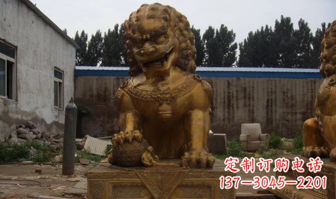 达州黄铜狮子雕塑,让您的空间更加华贵