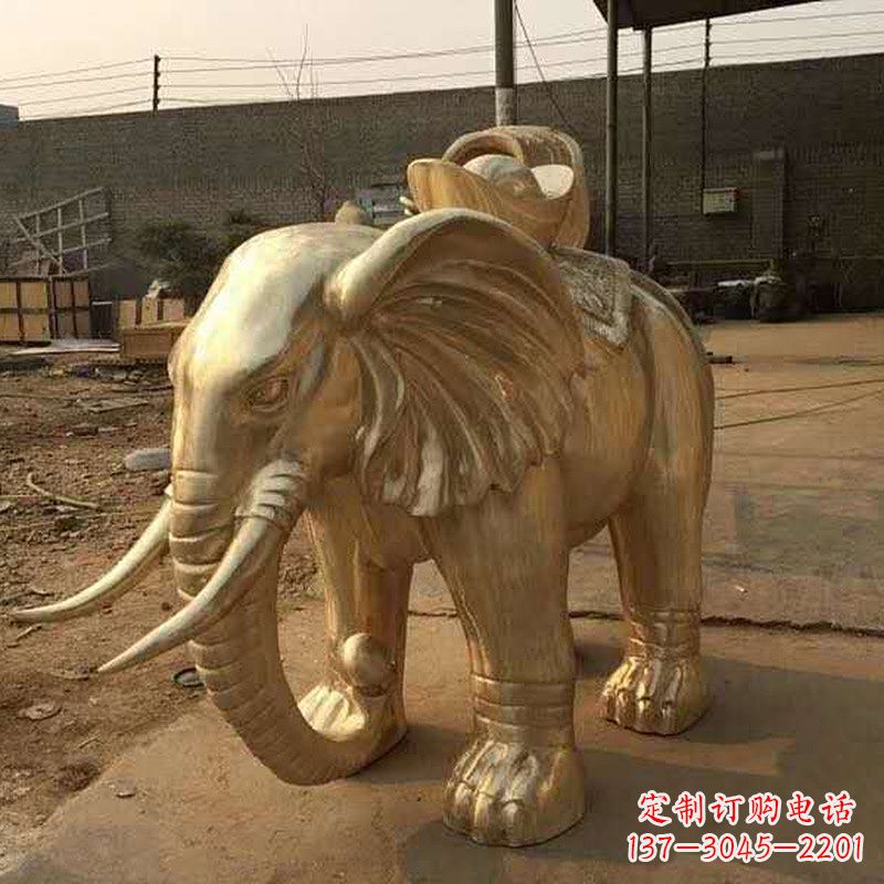 达州为人民带来精美的黄铜大象雕塑