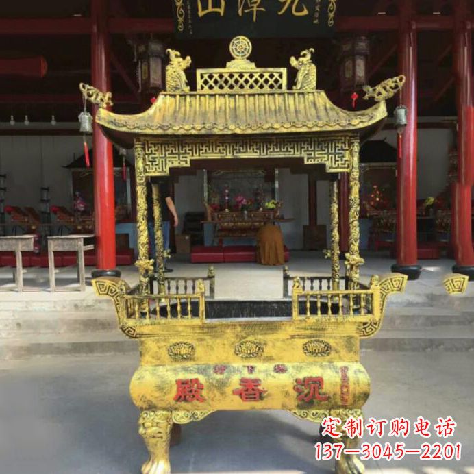 达州艺术之美,黄铜香炉雕塑