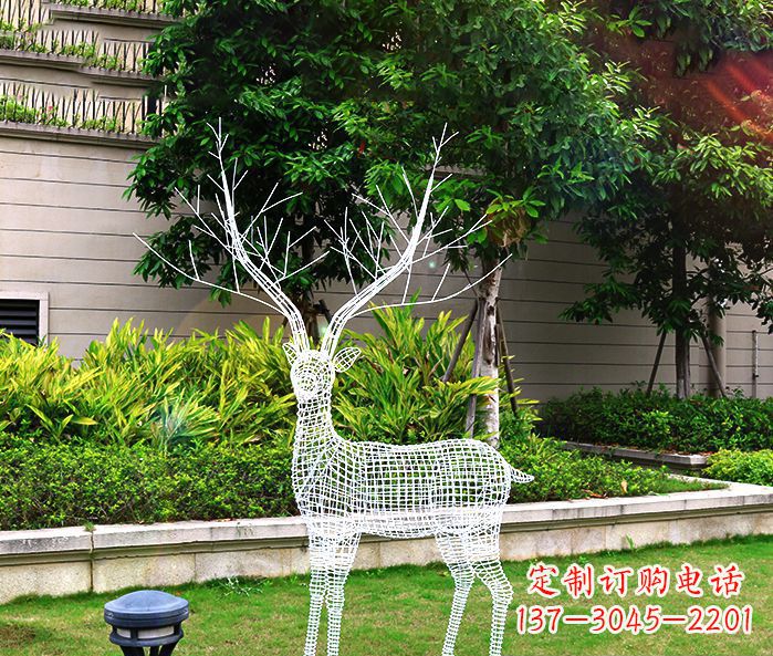 达州创造魅力的麋鹿不锈钢雕塑