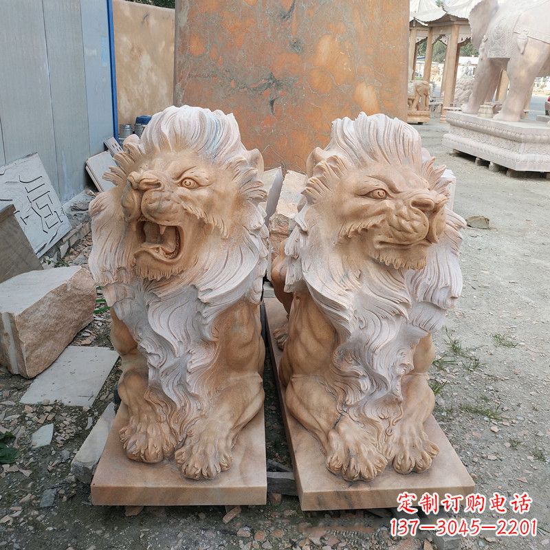 达州风格多样的狮子雕塑