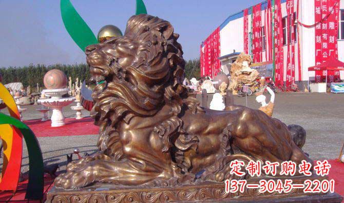 达州汇丰西洋狮子铜雕,精美华贵