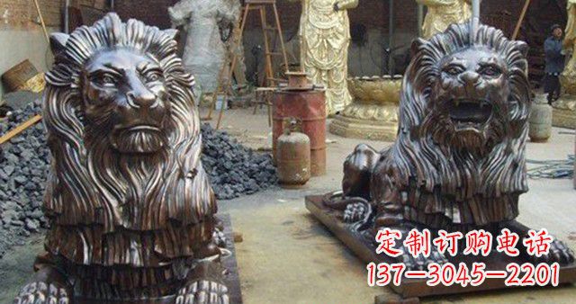 达州汇丰铜狮子雕塑,令人叹为观止