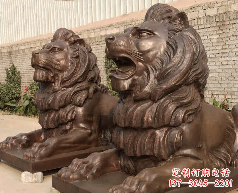 达州汇丰铜雕狮子,威武雄壮