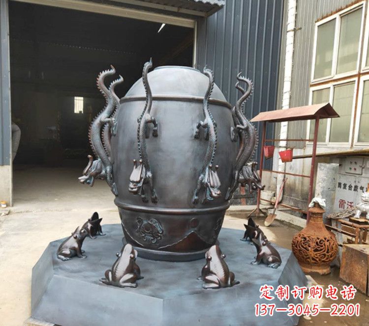 达州浑天仪玻璃钢仿铜雕塑,活跃校园景观