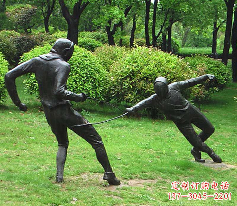 达州击剑运动员铜雕
