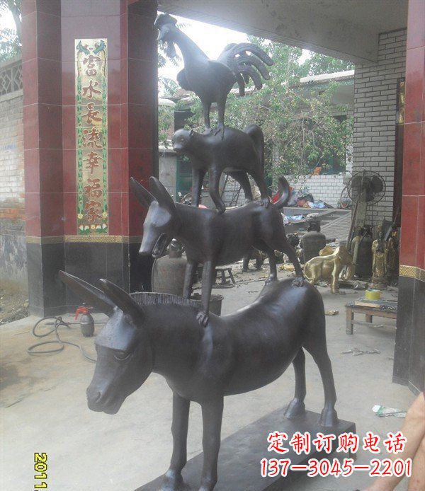 达州鸡猴狗马景观动物铜雕