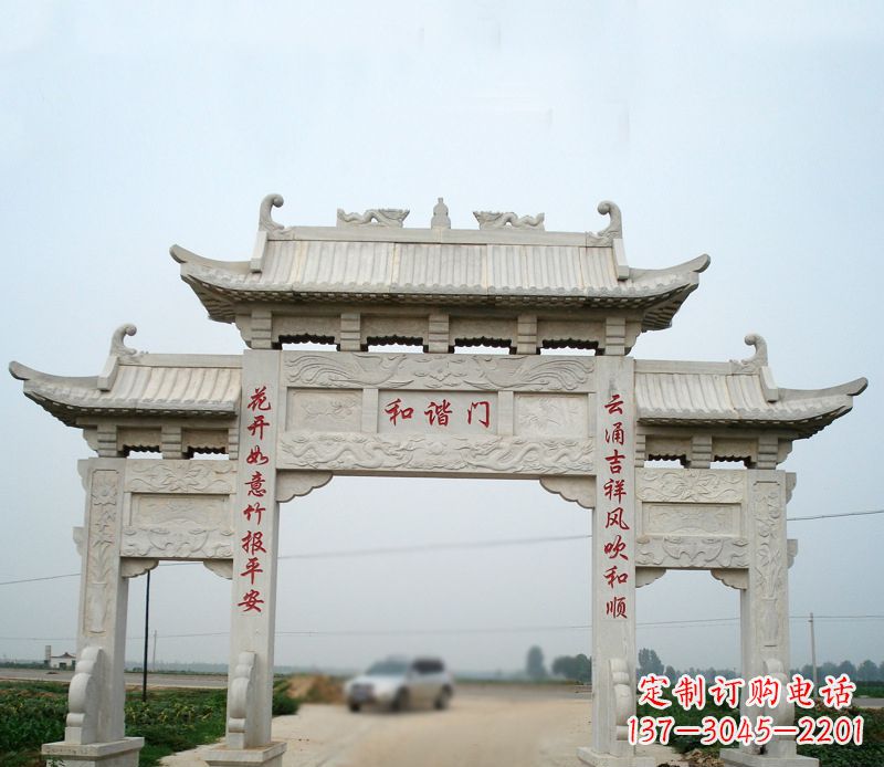 达州建筑石雕牌坊雕塑
