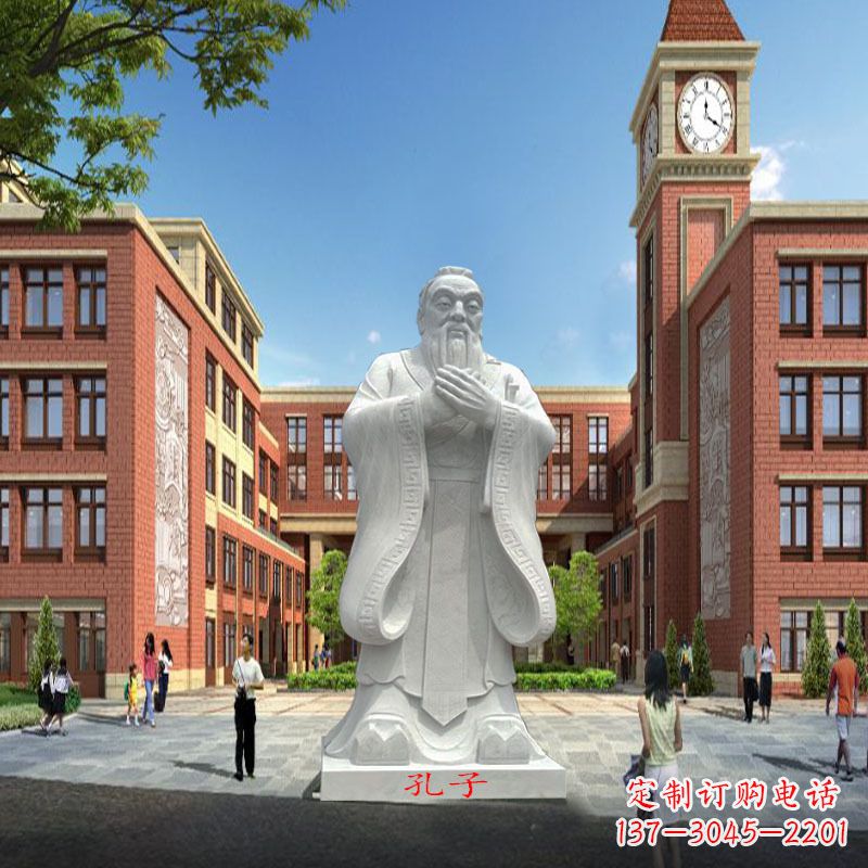 达州胶州东湖孔子雕像