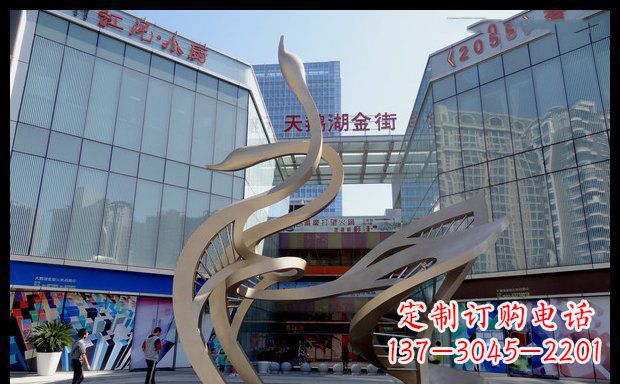 达州高雅大气的不锈钢抽象天鹅雕塑