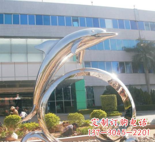 达州精致的不锈钢海豚雕塑
