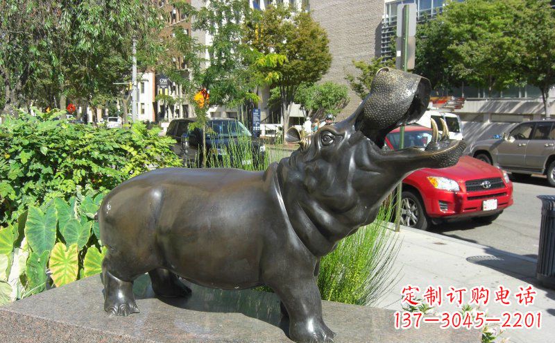 达州街边河马景观铜雕