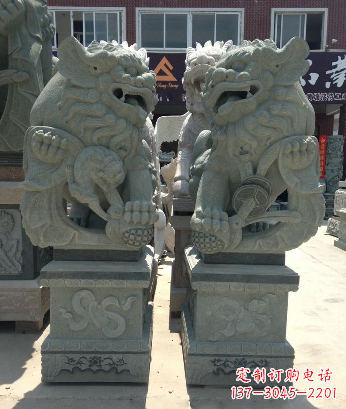 达州街边景观南方狮子石雕 (2)