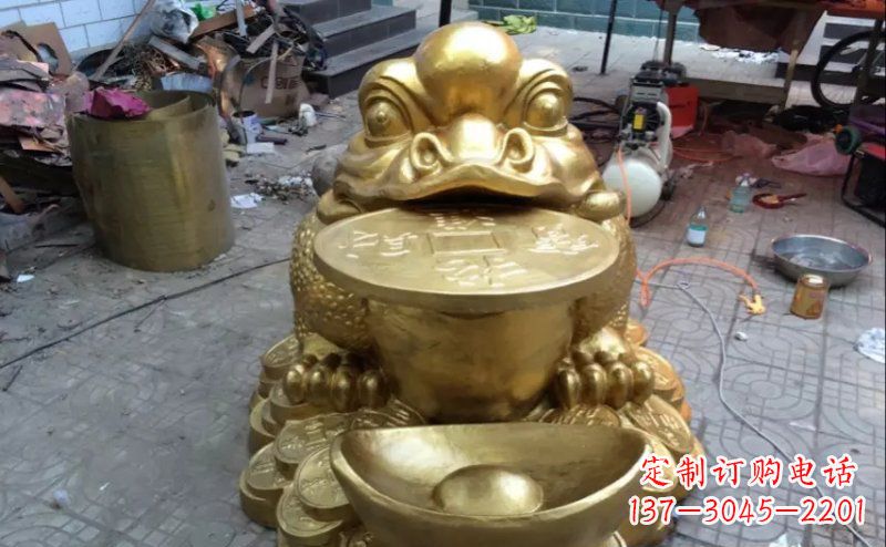 达州铜质金蟾招财动物雕塑