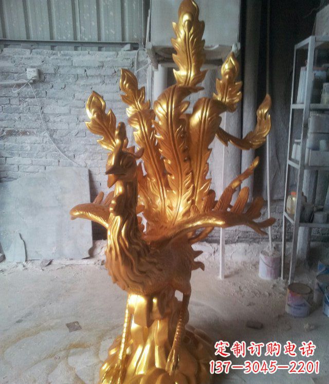 达州金凤凰玻璃钢仿铜动物雕塑─让美丽无限盛开