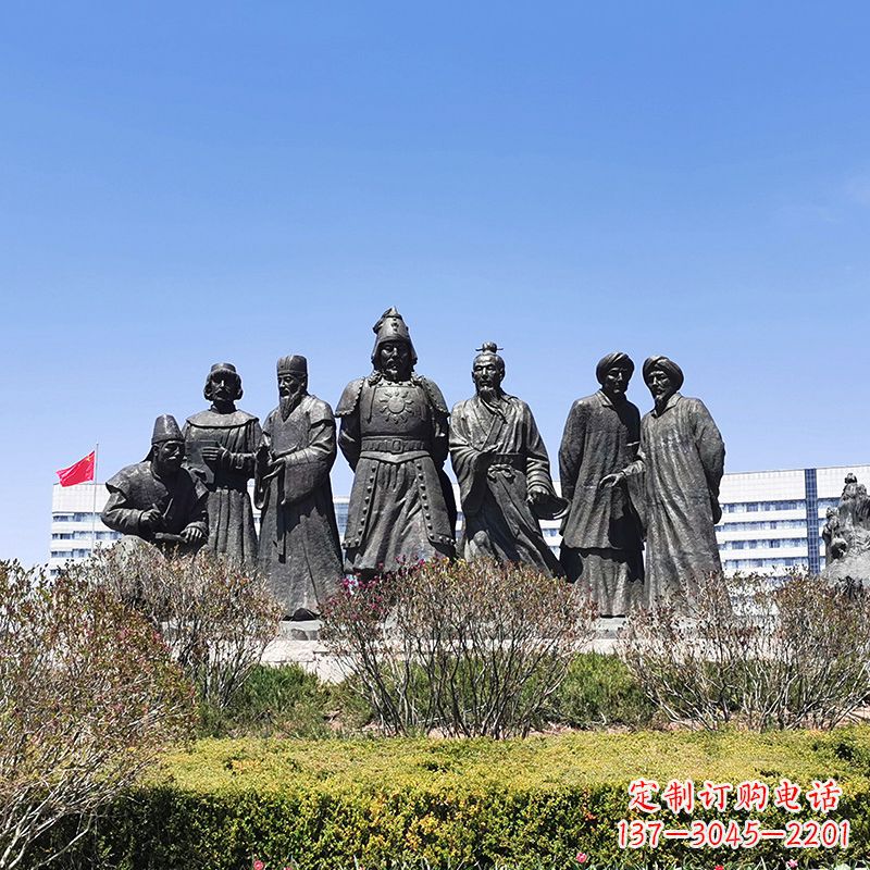 达州完美再现成吉思汗的青铜雕塑