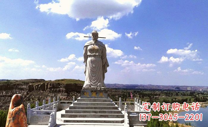 达州景区古代名人赵匡胤石雕