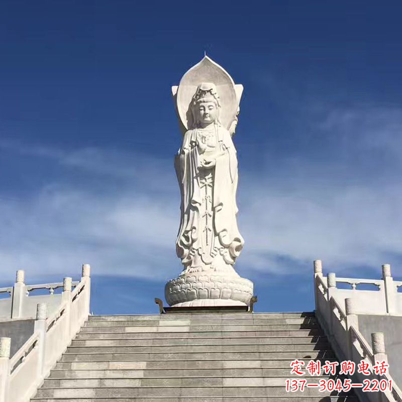 达州专业定制三面观音石雕景观雕塑