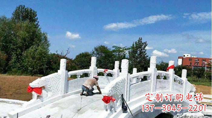 达州景区汉白玉石雕拱桥