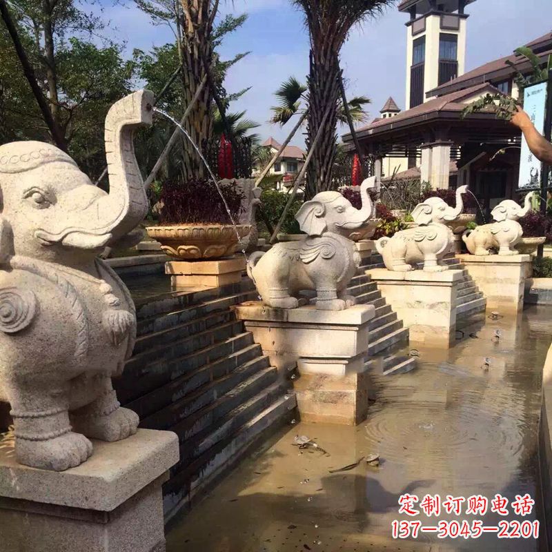 达州雕刻精美的大象雕塑