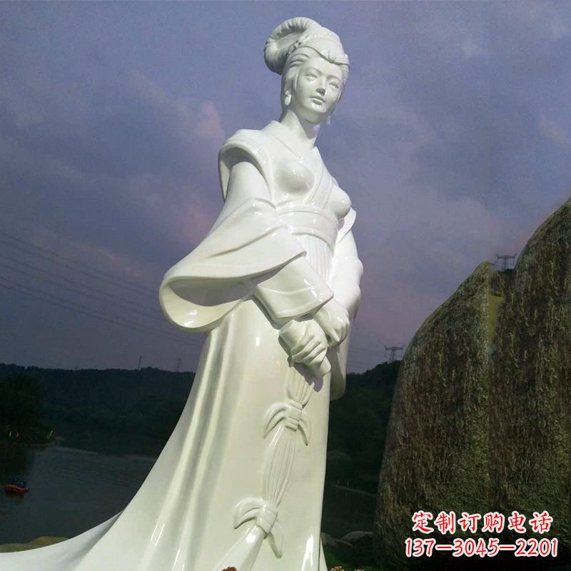 达州景区历史名人古代著名美女西施汉白玉石雕像