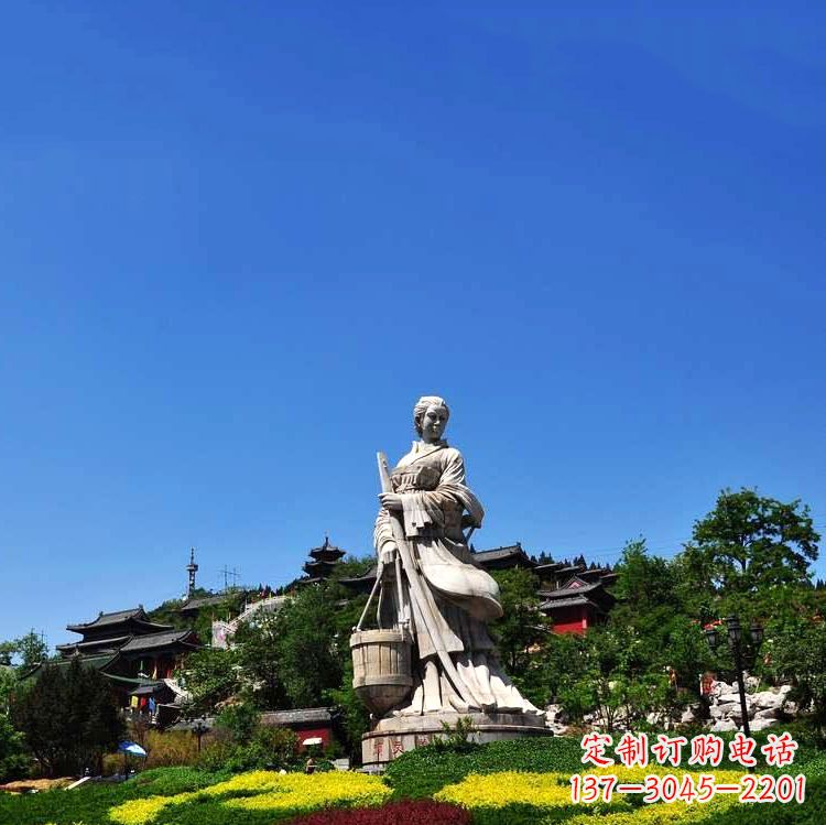 达州美女雕塑,用精美石料表现传统美