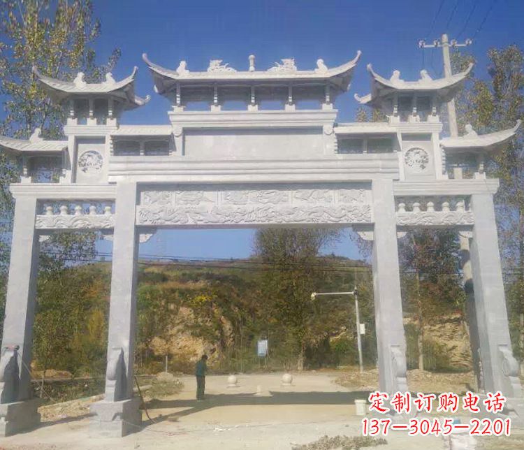 达州中领雕塑:精雕制作仿古石牌坊石雕