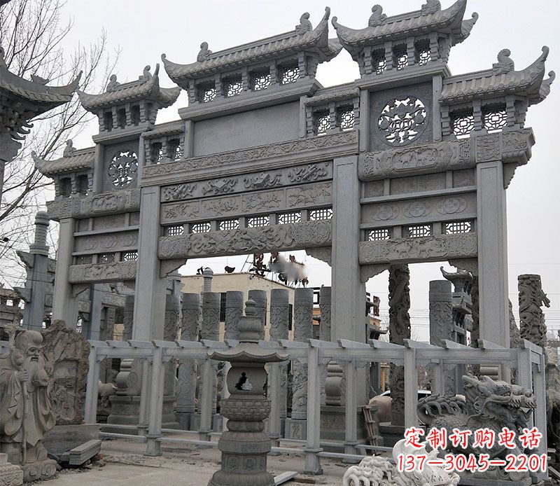 达州京中领雕塑:牌坊石雕定制
