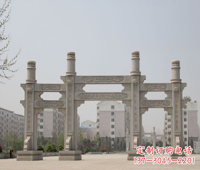 达州上中领雕塑:牌坊石雕定制