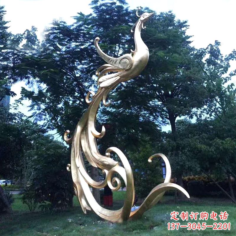 达州精美镜面不锈钢凤凰雕塑
