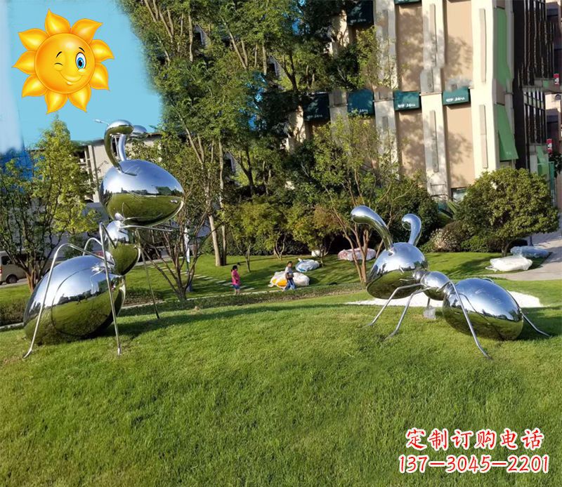 达州优质镜面不锈钢蚂蚁雕塑