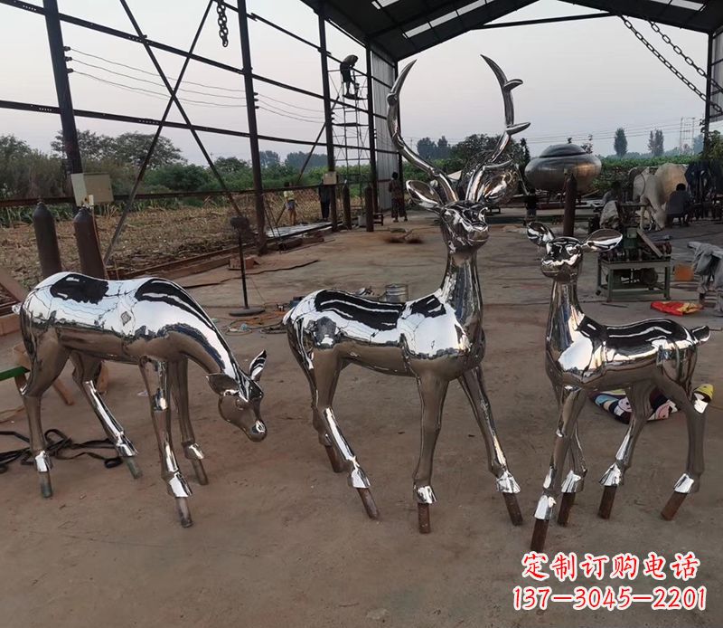 达州赏心悦目的不锈钢小鹿雕塑