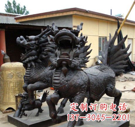 达州精致、象征意义高的聚财铜麒麟雕塑