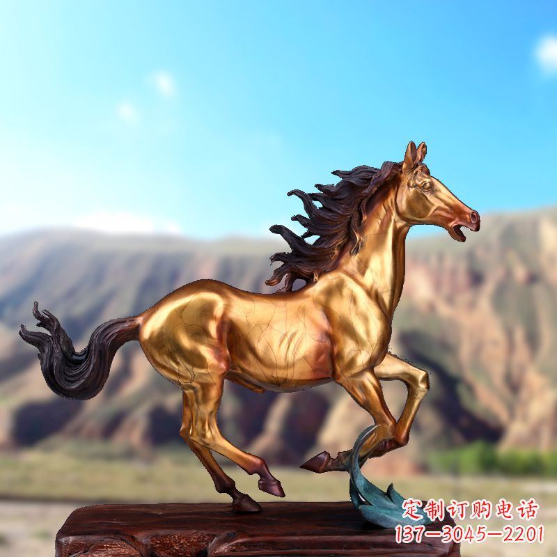 达州烤漆铜动物雕塑，精美马雕