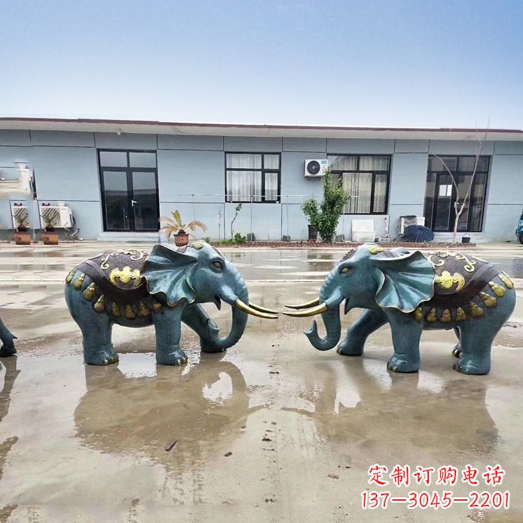 达州优雅可爱的烤漆铜雕小象