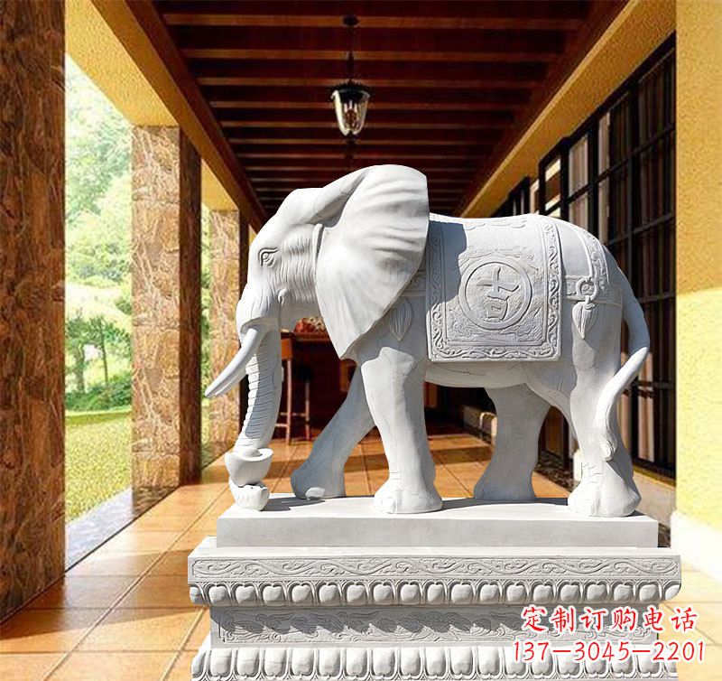 达州刻绘大象石雕