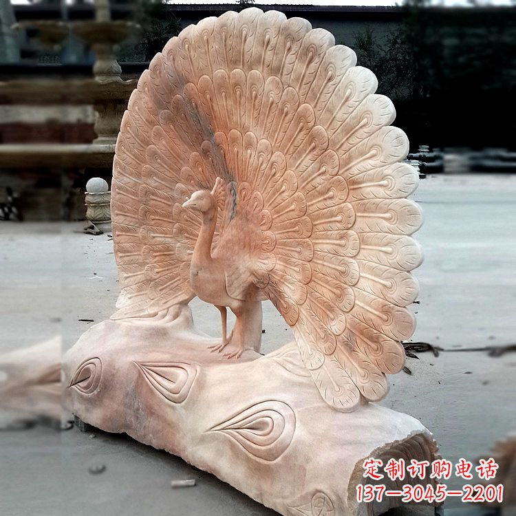 达州艺术精美的孔雀石红雕塑