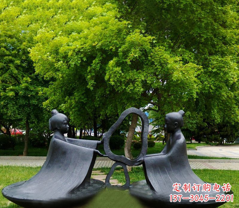 达州孔融让梨公园铜雕
