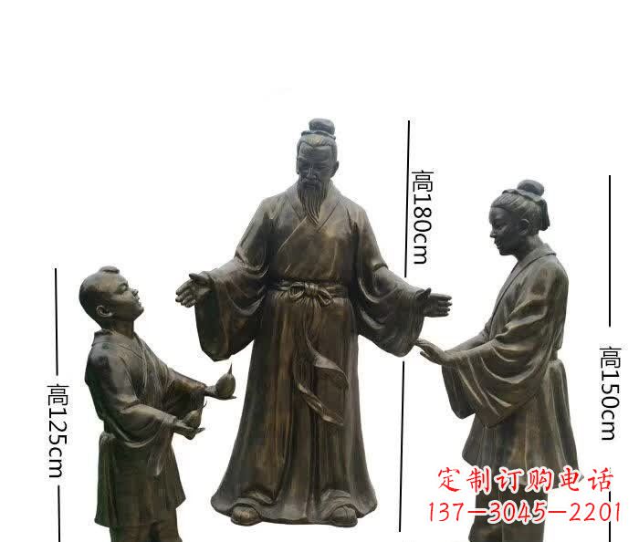 达州孔融让梨人物铜雕 (2)