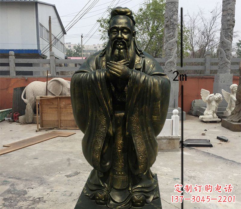 达州孔子古代名人铜雕 (3)