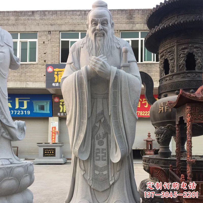 达州传承古典,精美绝伦的孔子石雕头像