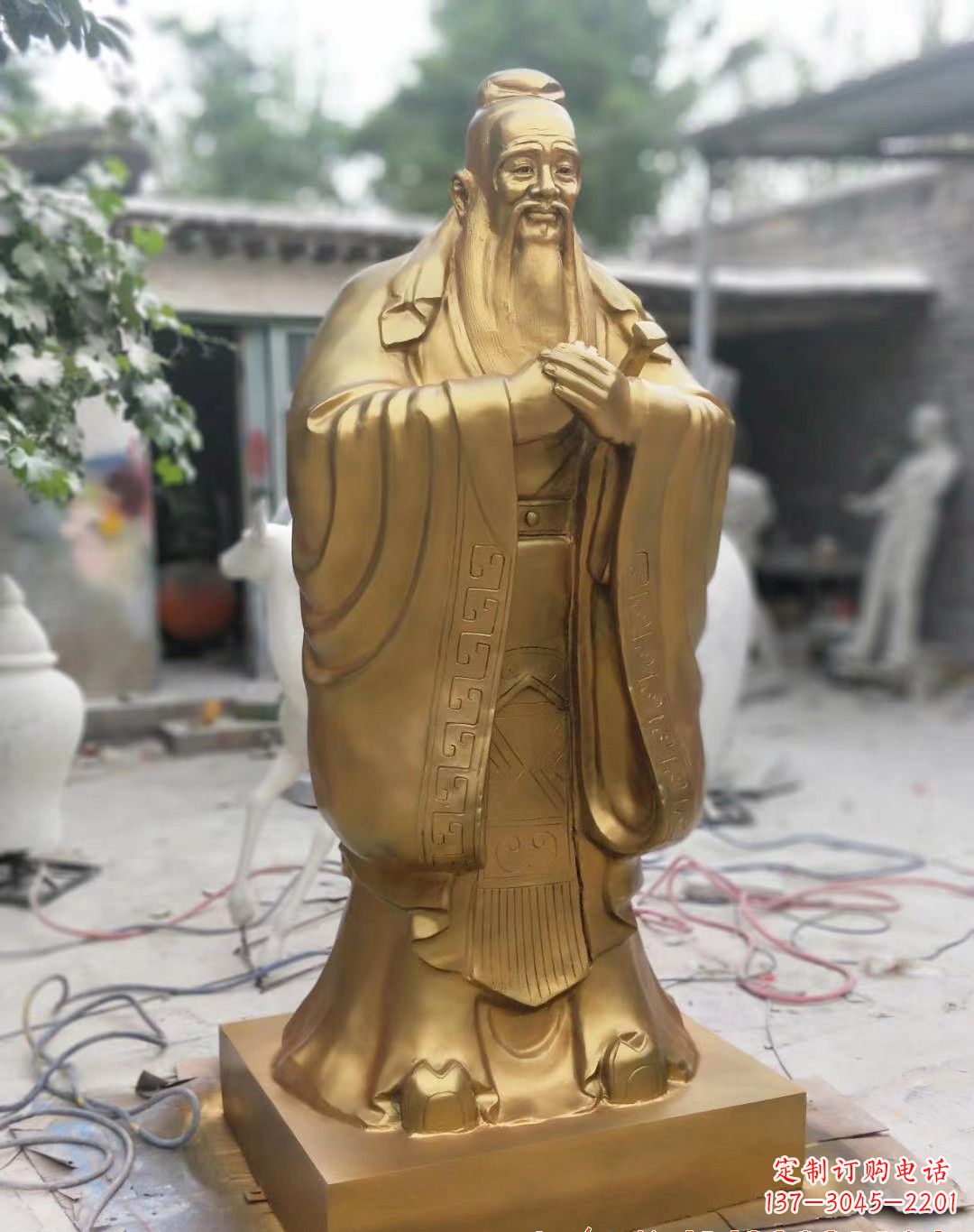 达州孔子铜雕像 (2)