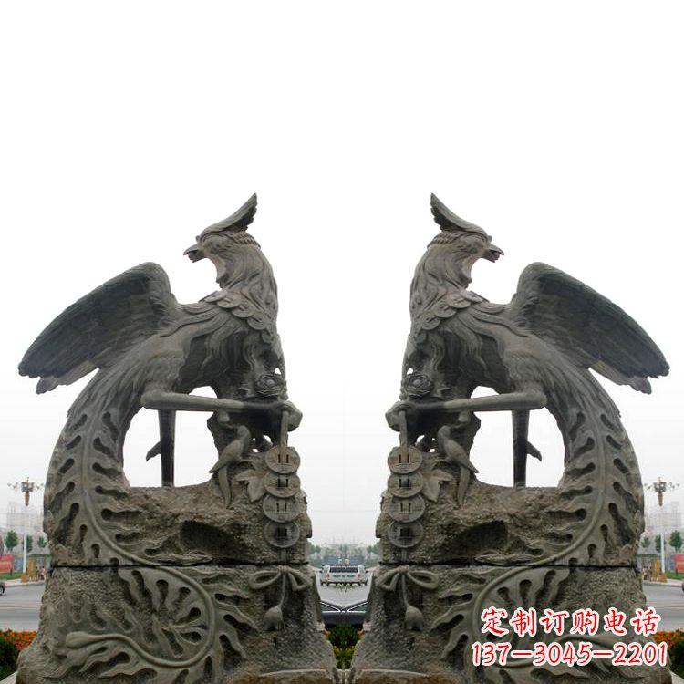 达州老青石凤凰雕塑