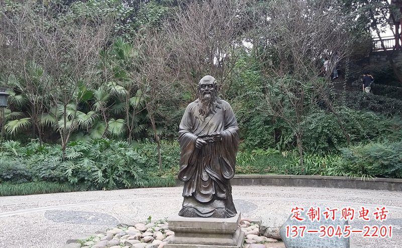 达州品尝古典:中领雕塑老子铜雕